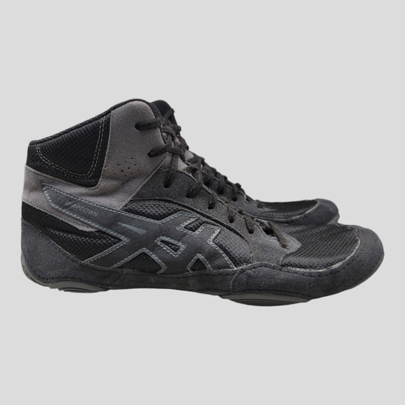 Asics Other - Asics Snapdown 2 Wrestling Shoes Men's 8 Black Gray High-Top Faux Leather J703Y